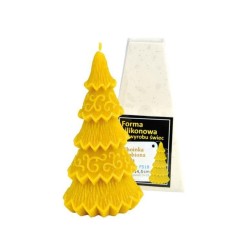 Forma de lumanare Brad de craciun, mic, decorat din silicon - Lyson