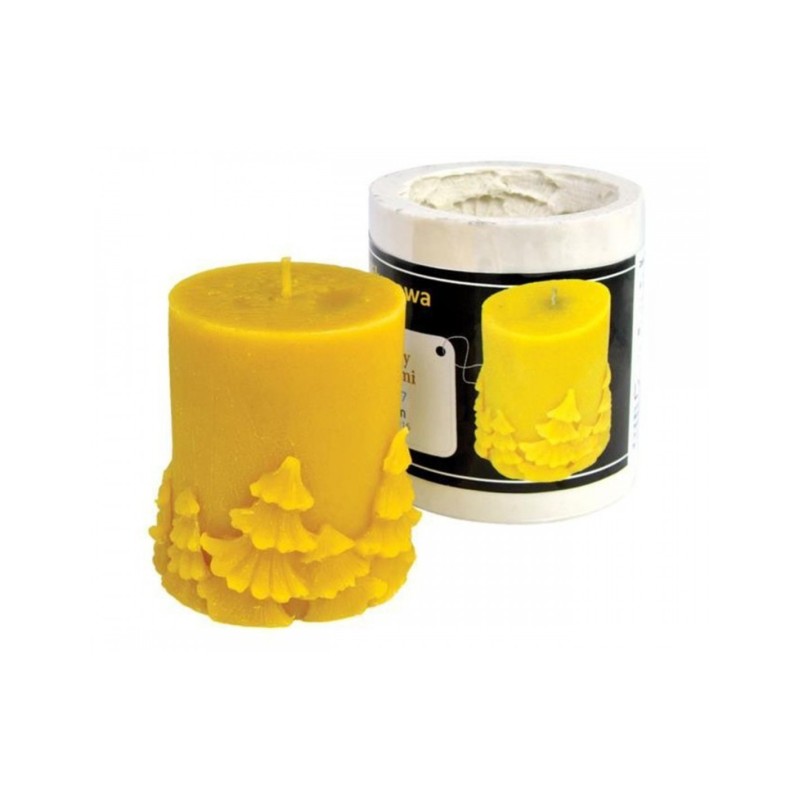 Forma lumanare Cilindru cu brazi de craciun din silicon - Lyson Forma lumanare Cilindru cu brazi de craciun din silicon - Lyson