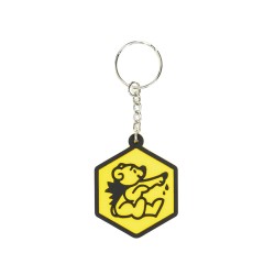 Silicon hexagonal ursulet cheie inel galben