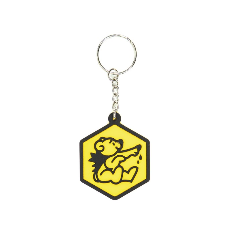Silicon hexagonal ursulet cheie inel galben