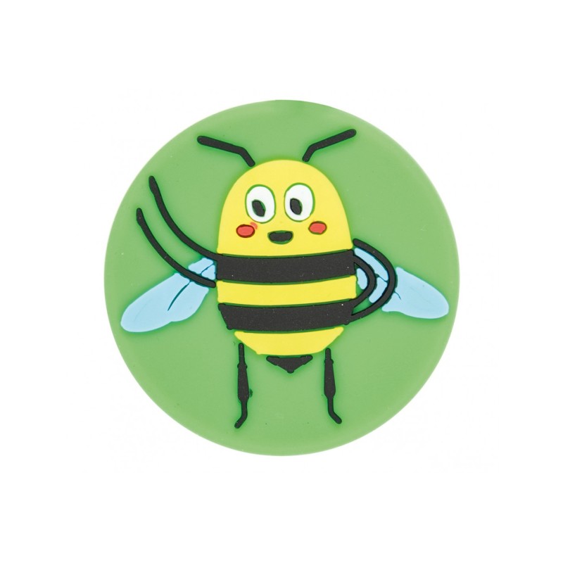 Magnet decorativ, din silicon, model cu albinuta, verde