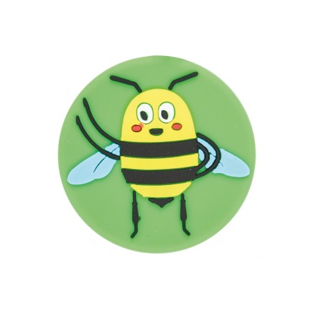 Magnet decorativ, din silicon, model cu albinuta, verde