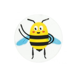 Magnet decorativ, din silicon, model cu albinuta, transparent