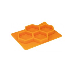 Matrita din silicon, pentru 4 sapunuri hexagonale