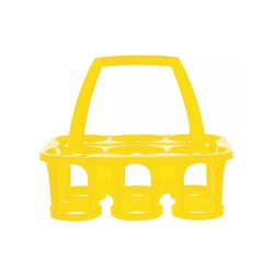 Suport galben pentru transport borcane