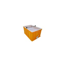 Recipient din plastic pentru dezlipirea cadrelor, H. 300 mm, supapa din plastic 6/4, tija din otel inoxidabil, filtru din plast