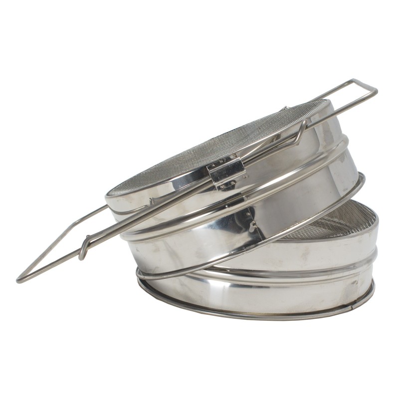 Strecurator din inox, dublu, pentru miere Strecurator din inox, dublu, pentru miere